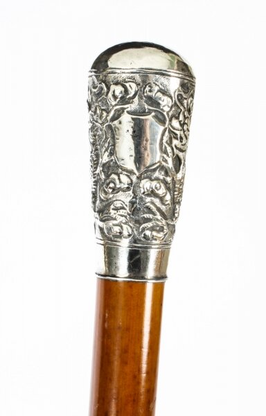 Antique Walking Stick Cane with Sterling Silver Pommel and Band 19th Century | Ref. no. A1641 | Regent Antiques