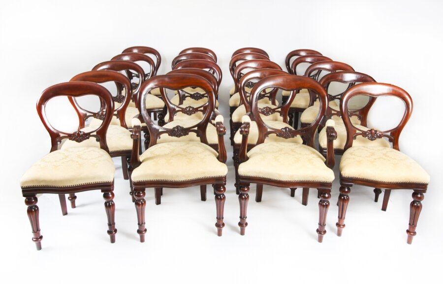 Vintage Set 20 Victorian Revival  Balloon back Dining Chairs 20th C | Ref. no. A2176b | Regent Antiques