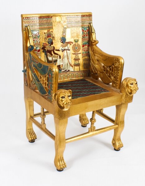 Vintage life size Giltwood copy of Tutankhamun\'s Golden Throne Mid 20th Century | Ref. no. A2524 | Regent Antiques