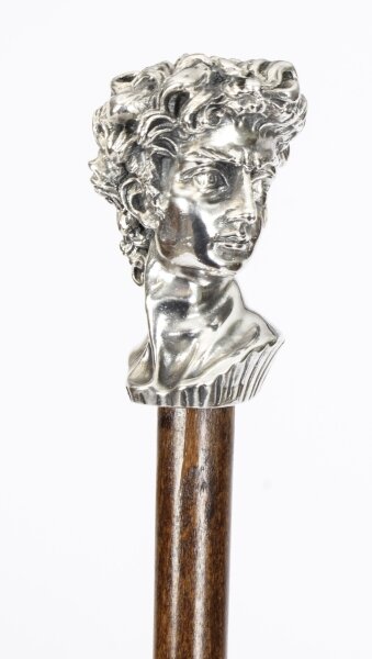 Antique Italian Cast 800 Silver Romanesque walking stick 19th C 103cmx41inch | Ref. no. A2955 | Regent Antiques