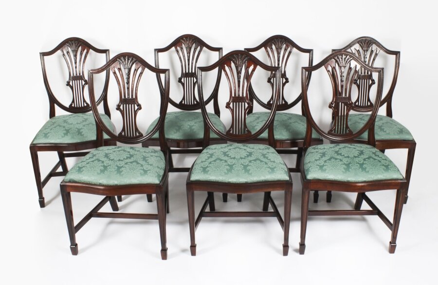 Vintage Set Seven Wheatsheaf Shieldback Dining Chairs 20th C | Ref. no. A3712 | Regent Antiques