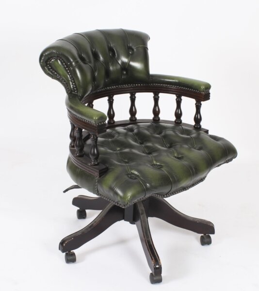 Antique leather captains chair sale