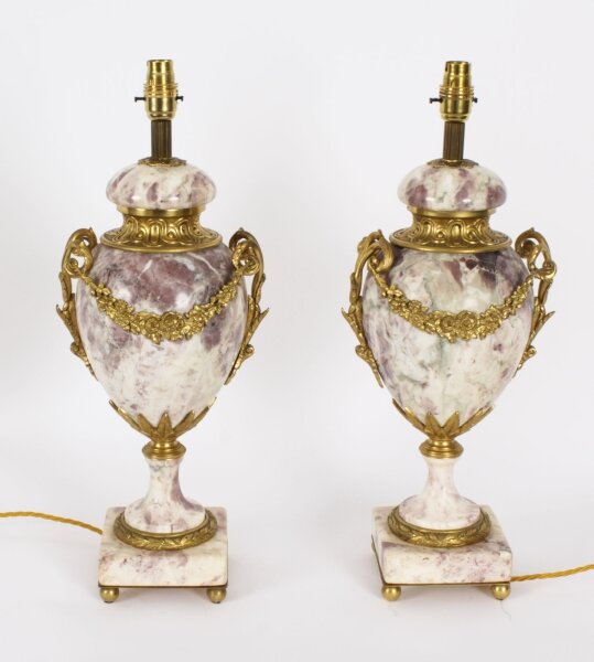 Antique Pair French Ormolu Mounted Variegated Marble Table Lamps  19th Century | Ref. no. A3842 | Regent Antiques