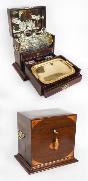 Antique Victorian Three Bottle Tantalus & Games Compendium 19th C | Ref. no. A3874 | Regent Antiques