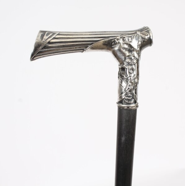 Antique Continental Silver Ebonized Walking Cane Stick19th Century 91cm 36inch | Ref. no. A3884a | Regent Antiques