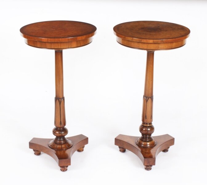 Vintage Pair William IV Revival Burr Walnut Occasional Tables 20th century | Ref. no. A3993 | Regent Antiques