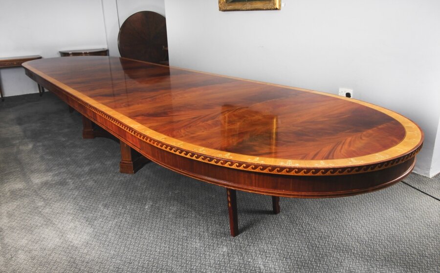 Antique 19ft Flame Mahogany Oval Extending Dining Table  19th C | Ref. no. A3998 | Regent Antiques