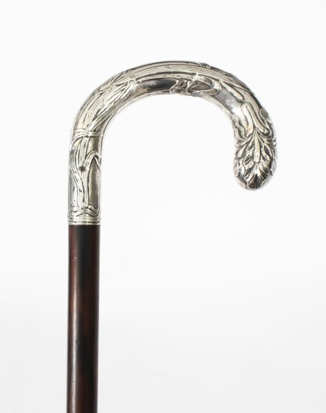 Antique French Art Nouveau Silver Topped Walking Cane Stick 19th C | Ref. no. A4040a | Regent Antiques