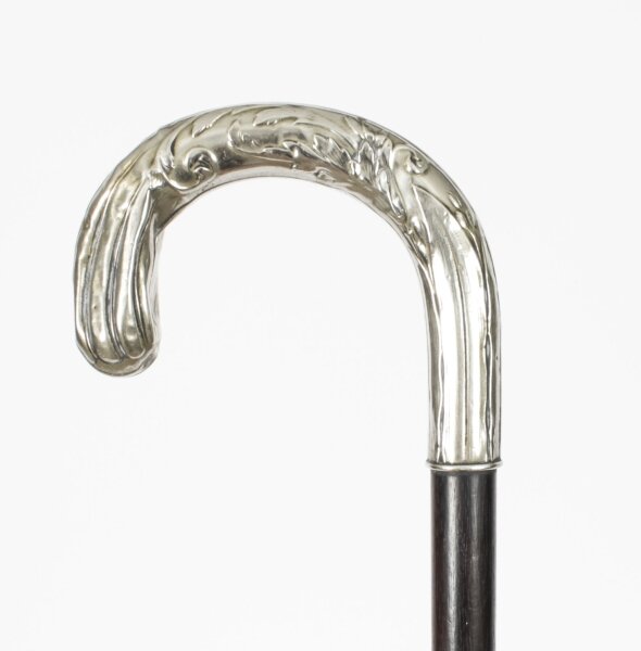 Antique French Art Nouveau Siver Handled Walking Stick Cane 19thC 75cm/29.5 inch | Ref. no. A4040b | Regent Antiques