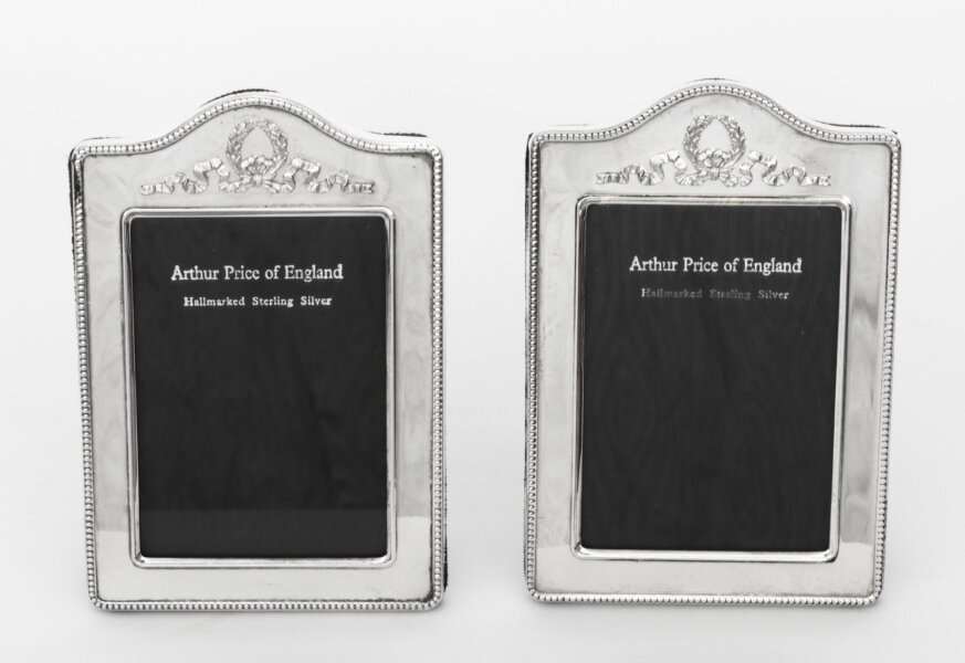 Vintage Pair  Sterling Silver Photo Frames  by Arthur Price  & Co 1996  13x9cm | Ref. no. A4074c | Regent Antiques