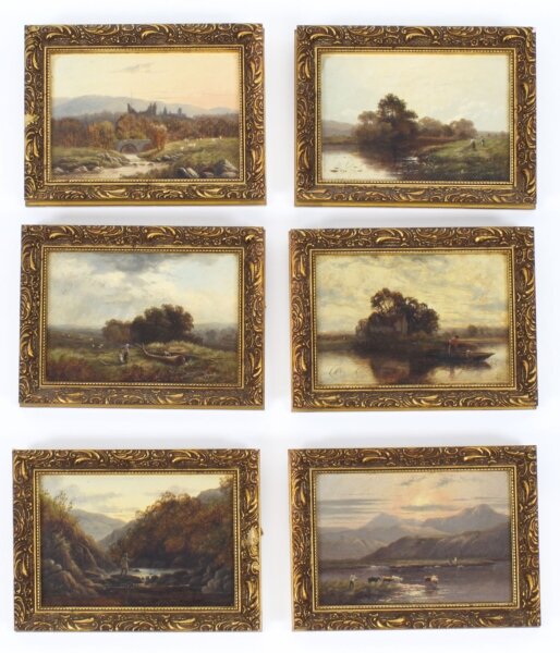 Antique Set of Six River Landscapes Paintngs 19th Century | Ref. no. A4100 | Regent Antiques