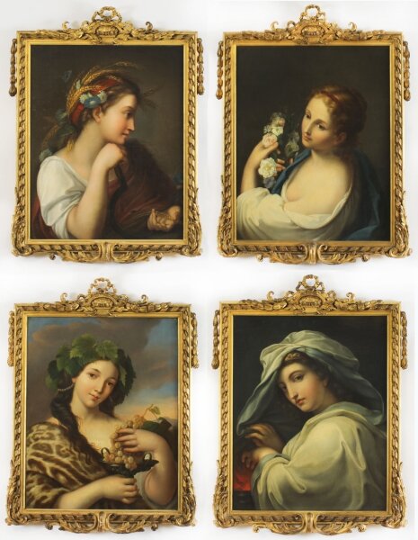 Antique Set of 4  Oil Paintings Four Seasons by Guiseppe Mazzolini  19th C | Ref. no. A4120 | Regent Antiques