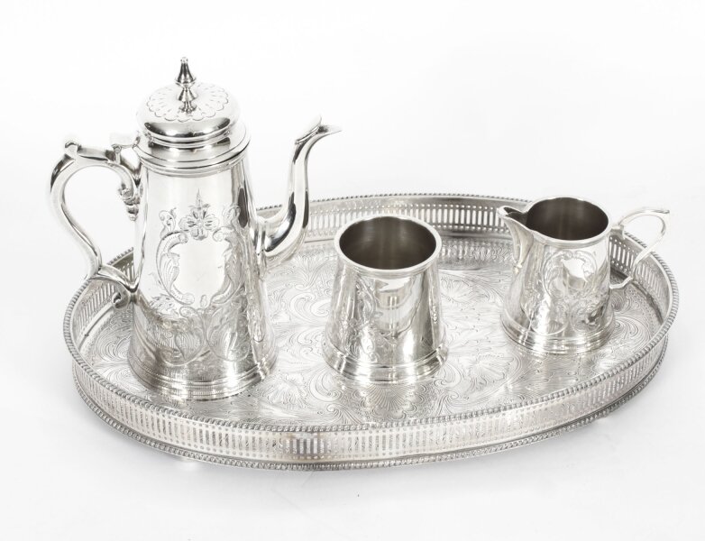 Vintage Silver Plated Four Piece Coffee Set 20th C | Ref. no. A4123a | Regent Antiques