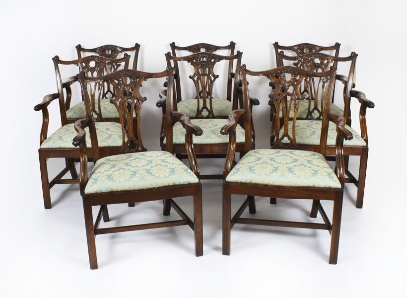 Vintage Set of 8  Chippendale  Revival Arm Chairs 20th Century | Ref. no. A4125 | Regent Antiques