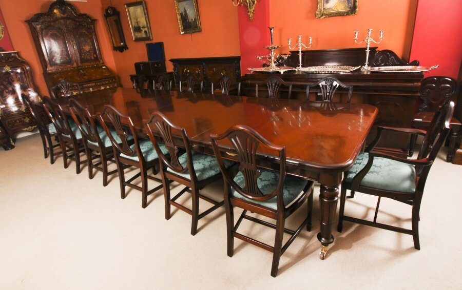 Antique 14ft6" William IV Mahogany Dining Table C1835 &14dining chairs | Ref. no. A4127b | Regent Antiques