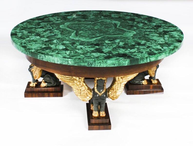 Vintage Malachite and Walnut Patinated Bronze Coffee Table Mid 20th C | Ref. no. A4133 | Regent Antiques