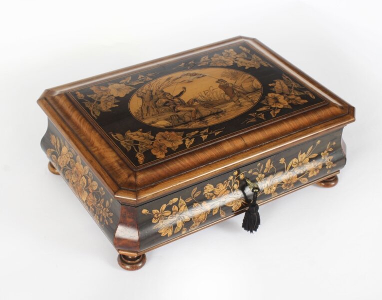 Antique Italian Sorrento Ware Olive Wood  Casket 19th C | Ref. no. A4138 | Regent Antiques