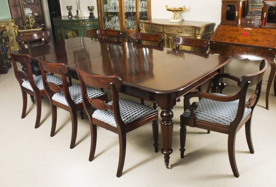 Antique Wiliam IV Extending Dining Table & 8 Gillow chairs 19th C | Ref. no. A4152a | Regent Antiques