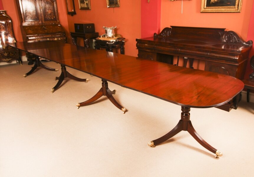 Vintage 17ft Regency Style Dining Table Flame Mahogany 20th C | Ref. no. A4153 | Regent Antiques