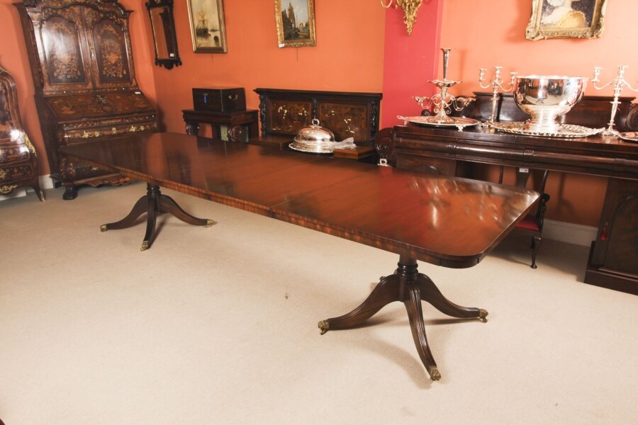 Vintage 12ft George III StyleTwin Pedestal Dining Table  20th C | Ref. no. A4165 | Regent Antiques