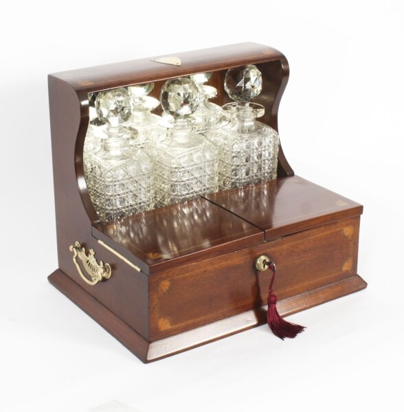 Antique Inlaid Three Cut Crystal Decanter Tantalus & Games 19th C | Ref. no. A4168 | Regent Antiques