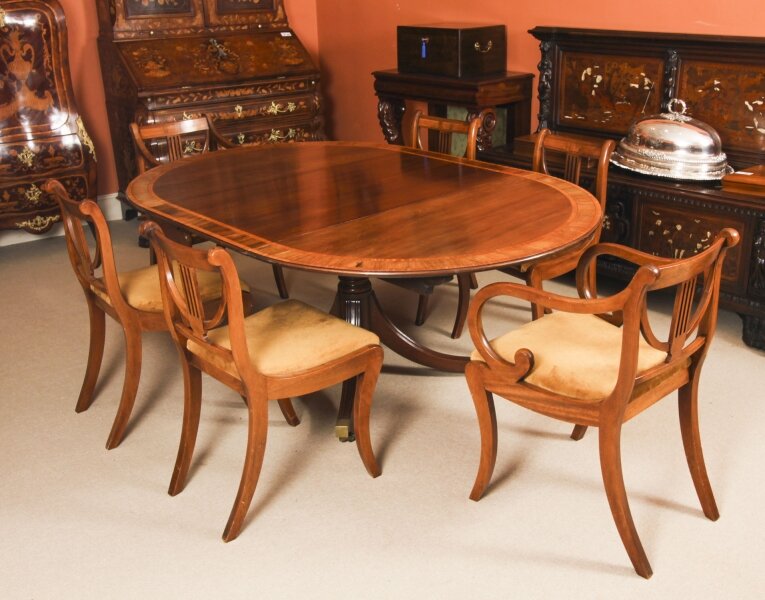 Vintage  Regency Revival Dining Table & 6 Dining Chairs 20th C | Ref. no. A4178a | Regent Antiques