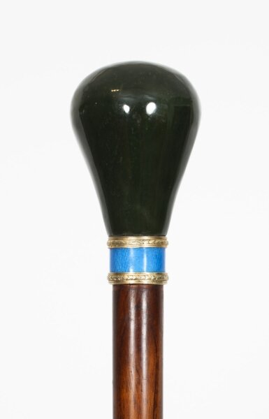 Antique Russian Silver Gilt & Jade Enamel Walking Stick Cane 19th C 92cm-36 inch | Ref. no. A4182a | Regent Antiques