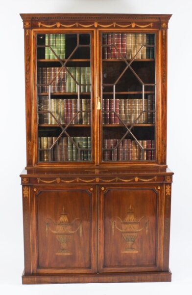 Antique Marquetry Inlaid Bookcase 19th C | Ref. no. A4185 | Regent Antiques