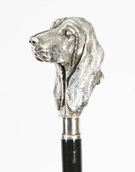 Antique Silver Bassett Dog\