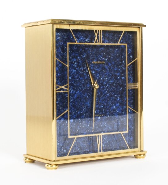 Vintage Jaeger le Coultre Lapis Lazuli Mantel Clock c.1970 20th C | Ref. no. A4216 | Regent Antiques