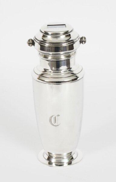 Antique Art Deco Silver  Plated Cocktail Shaker With Rolling Mixer Recipes C1920 | Ref. no. A4227 | Regent Antiques