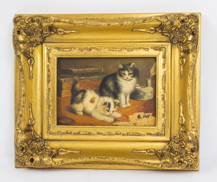 Oil Painting of Kittens Giltwood Frame | Ref. no. P503 | Regent Antiques