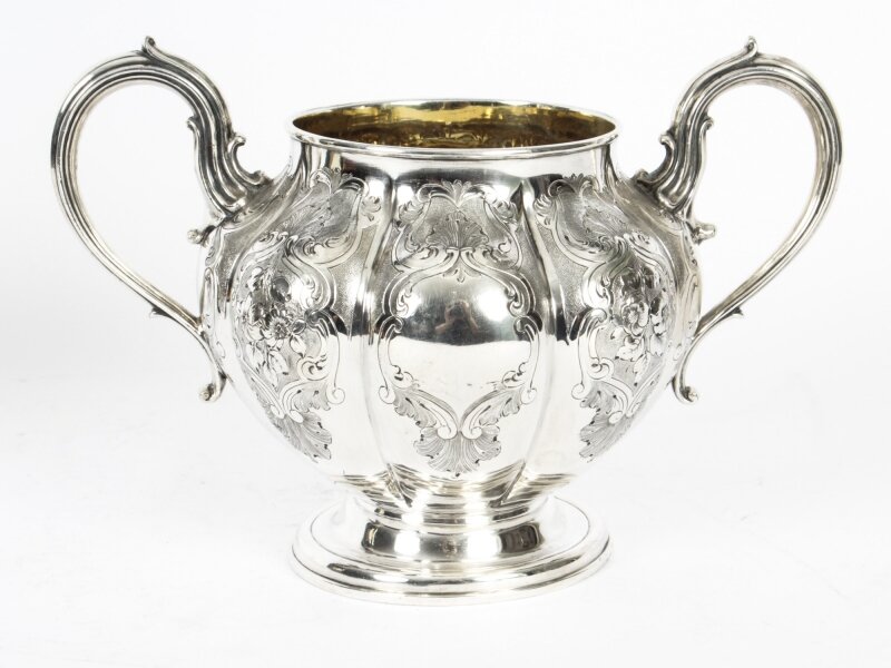 Antique Victorian Silver Sugar Bowl by Elkington & Co 1857  19th C | Ref. no. X0105 | Regent Antiques