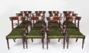 Vintage Set 12 English Regency Revival Bar Back Dining Chairs 20th C Vintage Set 12 English Regency Revival Bar Back Dining Chairs 20th C