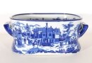 Vintage Blue & White Porcelain Planter Jardiniere 20th Century Vintage Blue & White Porcelain Planter Jardiniere 20th Century
