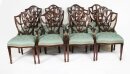 Vintage Set of Twelve Federal Revival Shield Back Dining Chairs 20th C