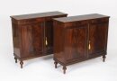 Vintage Pair Flame Mahogany Side Cabinets by William Tillman Late 20th C