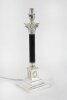 Antique Victorian Corinthian Column Silver Plated Table Lamp 19th C Antique Victorian Corinthian Column Silver Plated Table Lamp 19th C