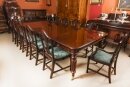 Antique 11ft Extending Dining Table C1835 & 12 Shieldback Dining Chairs