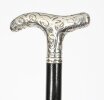 Antique Walking Cane Stick Silver Handle 19th C