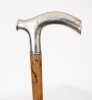 Antique Continetal Silver Ebonized Walking Cane Stick Late 19th C