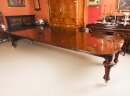 Antique William IV 13 ft Flame Mahogany Extending Dining Table 19th C