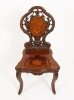 Antique Swiss Walnut Marquetry inlaid Chair 19th C