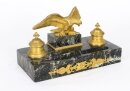 Antique French Ormolu & Marble Double Encrier Inkstand Standish 19th C