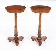 Vintage Pair William IV Revival Burr Walnut Occasional Tables 20th century