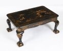 Vintage Black Lacquered Chinoiserie Coffee Table Mid 20th Century