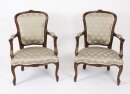 Superb Bespoke Pair Louis Revival Walnut Armchairs