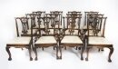 Vintage Set of 12 Mahogany Chippendale Dining Chairs Mid 20th Century Vintage Set of 12 Mahogany Chippendale Dining Chairs Mid 20th Century