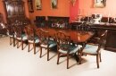 Vintage 12ft Twin Pillar Dining Table & 12 Federal Dining Chairs 20th C Vintage 12ft Twin Pillar Dining Table & 12 Federal Dining Chairs 20th C