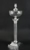 Antique Large Victorian Silver Plated Corinthian Column Table Lamp 19th C Antique Large Victorian Silver Plated Corinthian Column Table Lamp 19th C